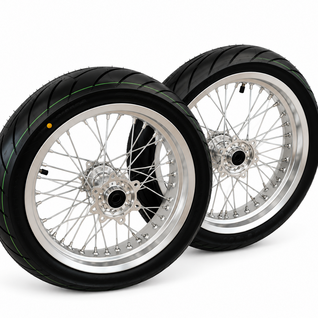 17” CST Chrome Ultra Bee Supermoto Wheel Set (PREORDER 2-3 WEEKS)