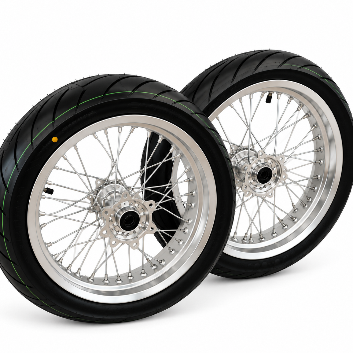 17” CST Chrome Ultra Bee Supermoto Wheel Set (PREORDER 2-3 WEEKS)