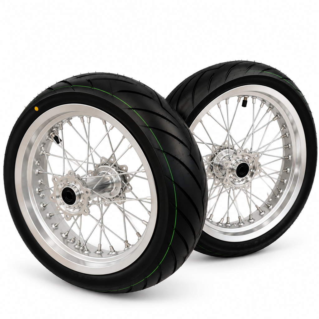 17” CST Chrome Ultra Bee Supermoto Wheel Set (PREORDER 2-3 WEEKS)
