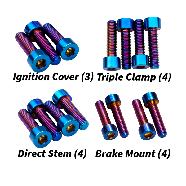 Mini Moto "Value" Cockpit Cleanup Titanium Bolt Kit